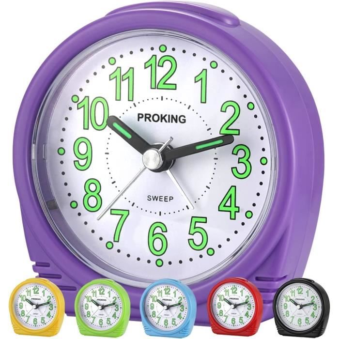 Réveil Chevet Enfant Réveil Enfant Silencieux Analogique - Apprentissage Heure, Sans Tic-Tac, Éducatif Pour Garçons/Filles éducation Précoce Temps