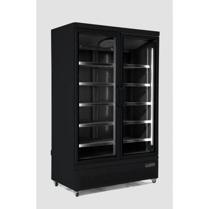 Combisteel Vitrine Refrigeree Negative 2 Portes Vitrees Noire Cdiscount Electromenager