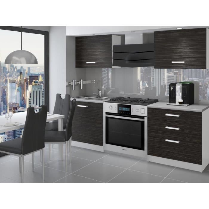 ember cuisine complete modulaire lineaire l 120 cm 4 pcs plan de travail inclus meubles cuisine aspect bois noir achat vente cuisine complete ember cuisine complete cdiscount