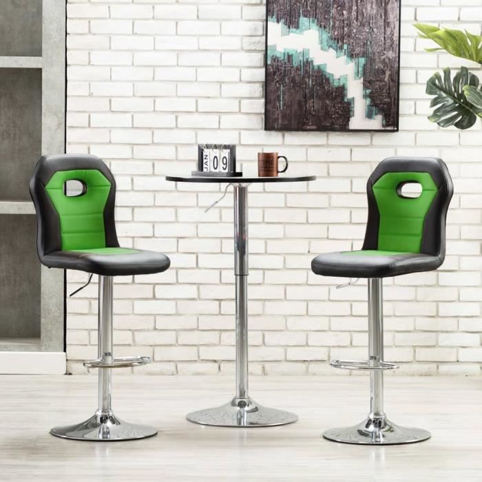 chaise de bar style contemporain - tabourets de bar fauteuil de bar - vert similicuir excellent
