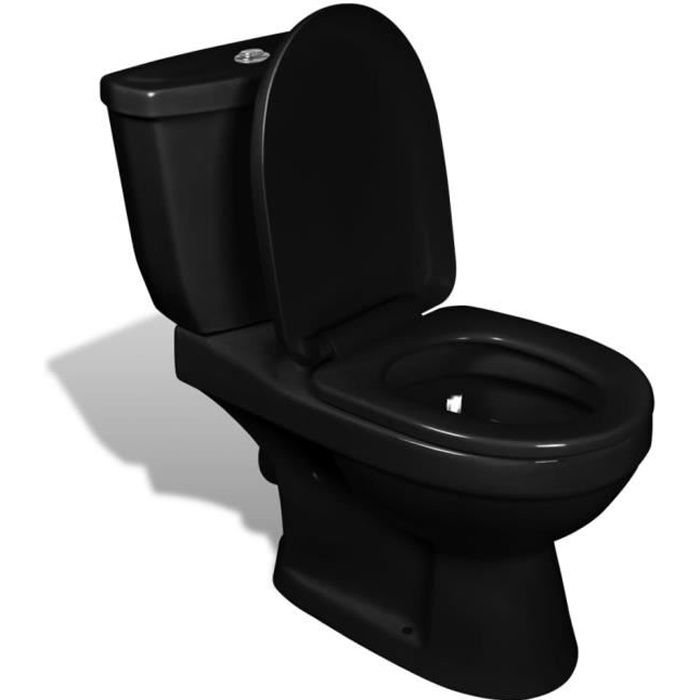 Toilette WC HOT - Réservoir Noir - Double chasse - Sans bride