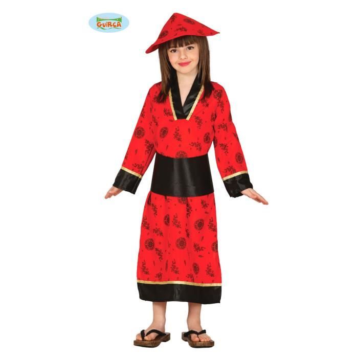 Deguisement chinoise enfant Rouge Tunique chapeau et ceinture Motifs emblematiques Cdiscount Jeux Jouets