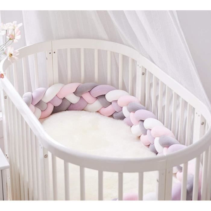 VGEBY Ciel de lit bébé rose, coussin doux pour berceau, protecteur