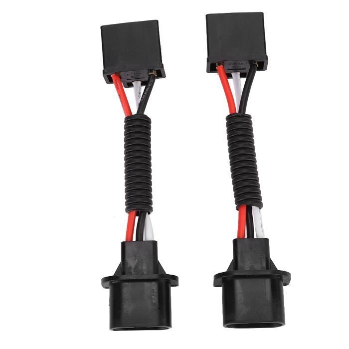 Yctze Câble de conversion de phare, 2 pièces pour adaptateur mâle à H4 femelle 75W câble de connecteur de conversion de fil de