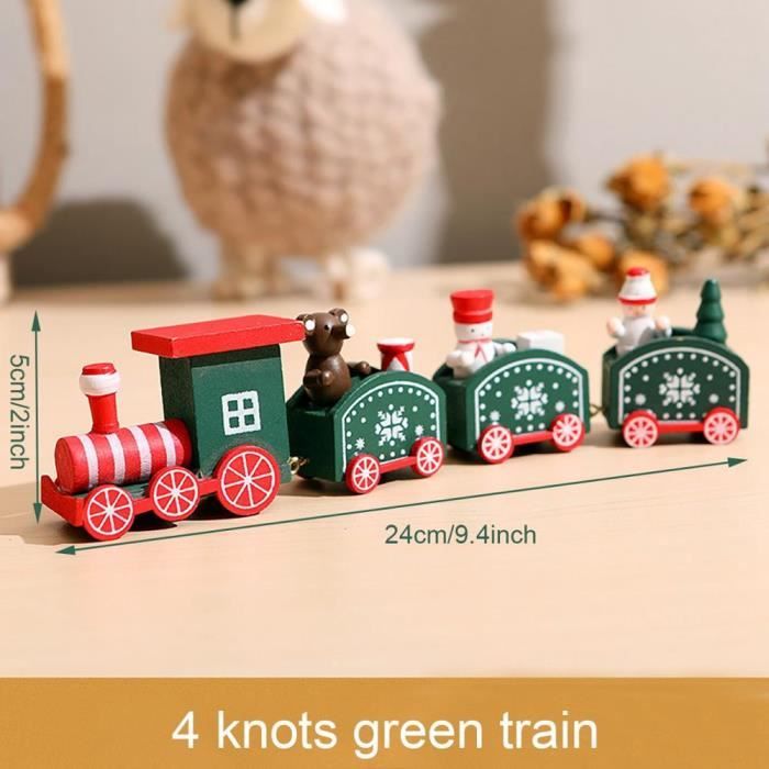 Coffret de décoration,Décorations de noël avec petit Train en bois pour la maison,ornements pour
