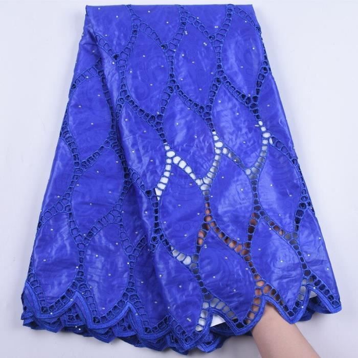 Tissus Nouveaut noir africain Bazin dentelle tissus mode broderie