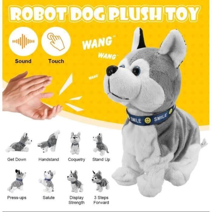 Chiot Robot réaliste, Peluche Chien Interactif pour Enfant, Jouets