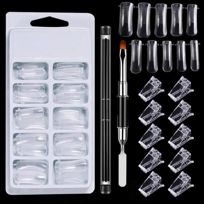 Colle Avec Pinceau Pour Faux Ongles Capsules Et Tips - Réutilisable - Transparente - Neuf