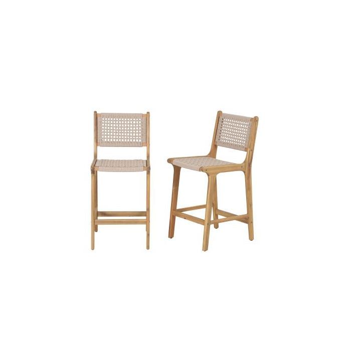 Lot de 2 tabourets de bar KUTA en corde hauteur dassise 66 cm Lot de 2 tabourets de bar KUTA en corde hauteur dassise 66 cm