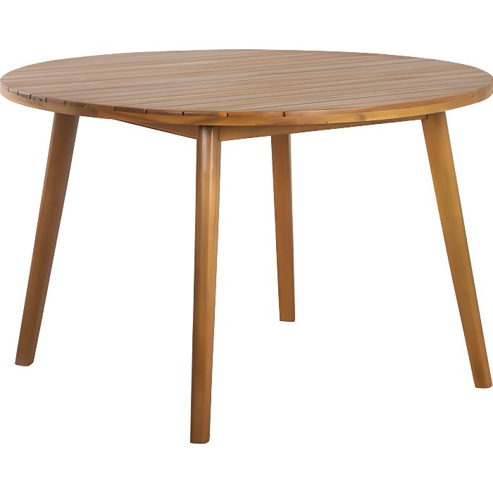 Table ronde de jardin en bois d'acacia VERONE - BEAU RIVAGE - 120 cm - 4/6 personnes