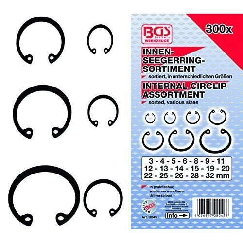 Kit 225pcs C-Clip Circlips 18 Tailles - Anneaux De Retenue Interne Externe Avec Boîte