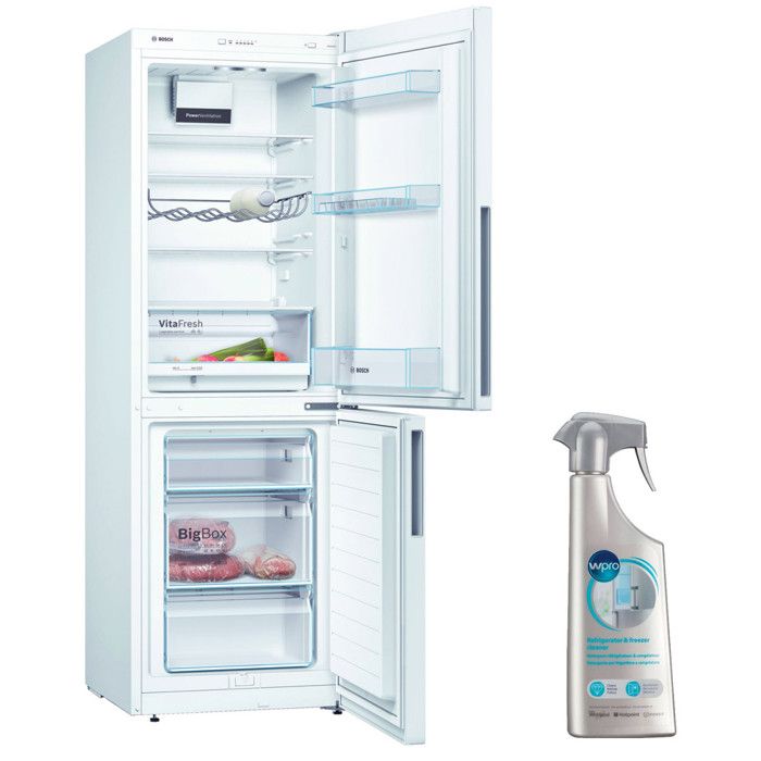 BOSCH réfrigérateur frigo combiné blanc 289L froid brassé Eclairage LED