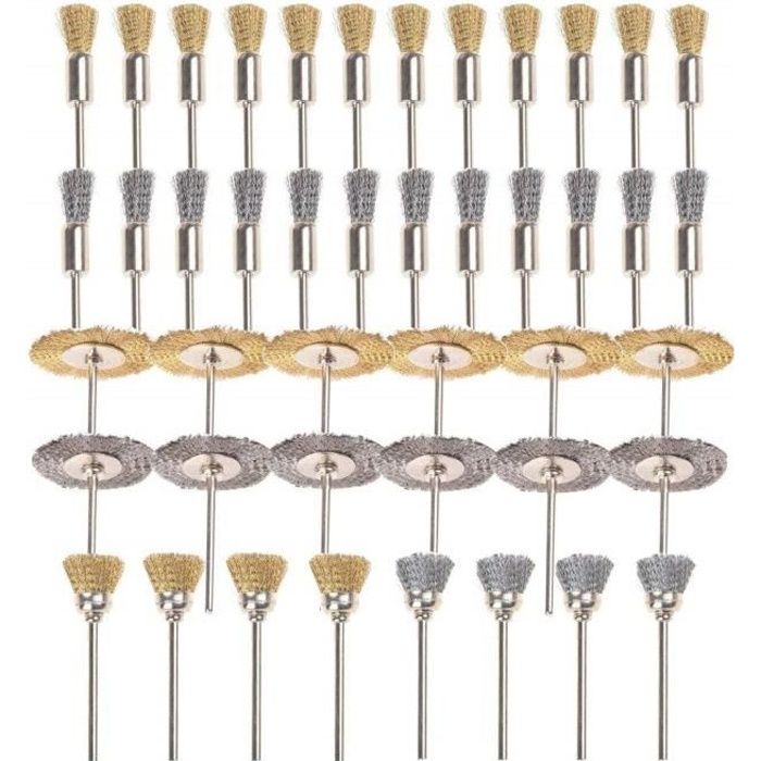 3 Pcs mini acier inoxydable laiton fil de nylon brosse Set outil polonais I 3 Pcs mini acier inoxydable laiton fil de nylon brosse Set outil polonais I