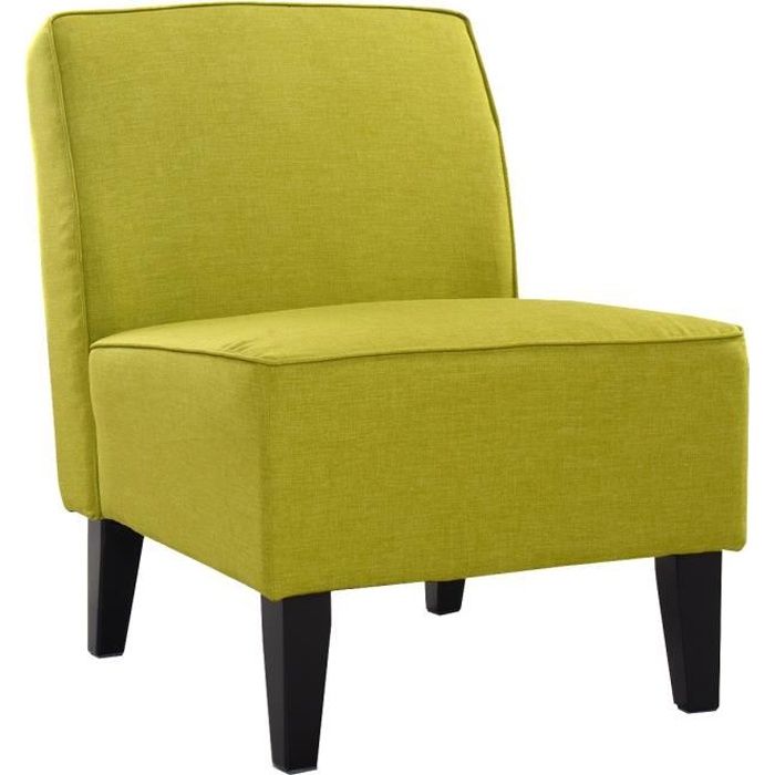 DREAMADE Fauteuil Crapaud sans Accoudoir en Bois avec Housse en Tissu
