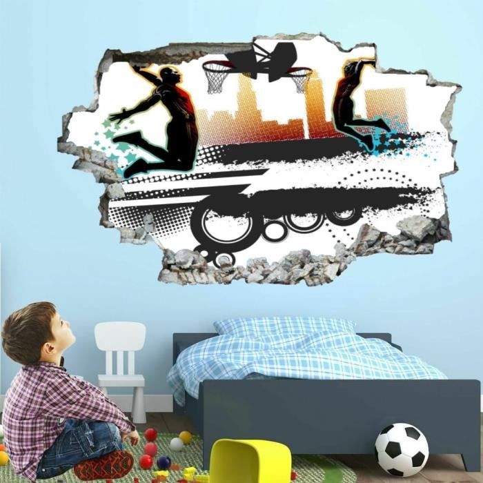 Décoration Murale 3D Smashed Autocollants Astronaute Amovible Art Mur
