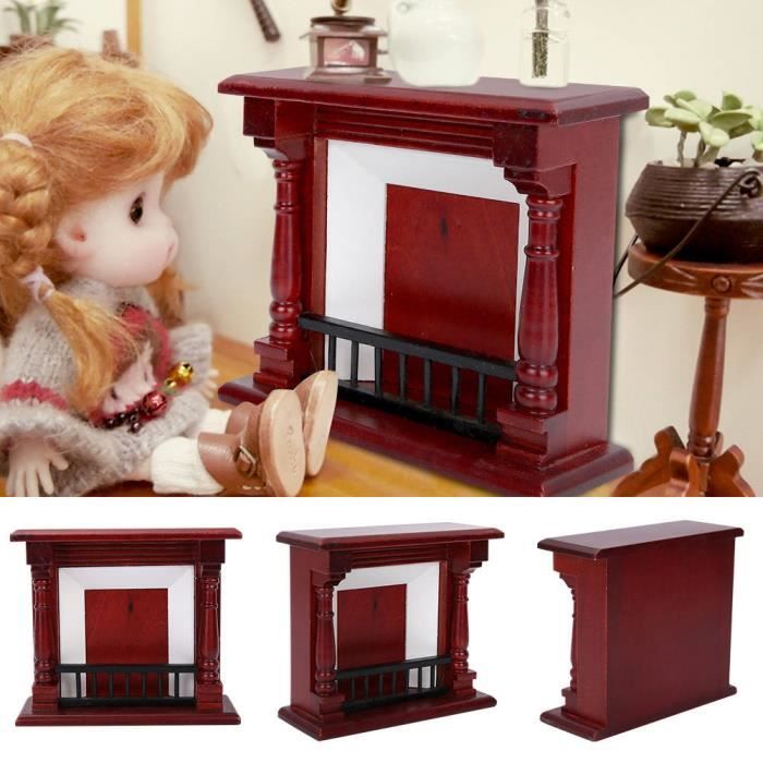 Domary Mini Cheminée en pour Maison de Poupée, Meubles de Décoration, Mini Cheminée pour Maison Poupée à L'échelle 1/12