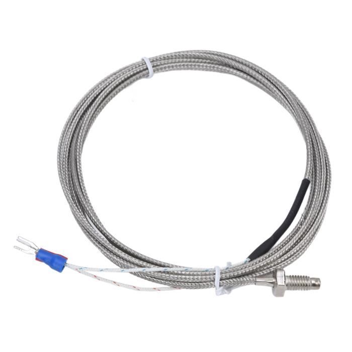 Sonde Thermocouple PT100 M8 Filetée 5M - Fil De Température Résistance Platine 0-400°C, Capteur Précis Pour Mesures Industrielles