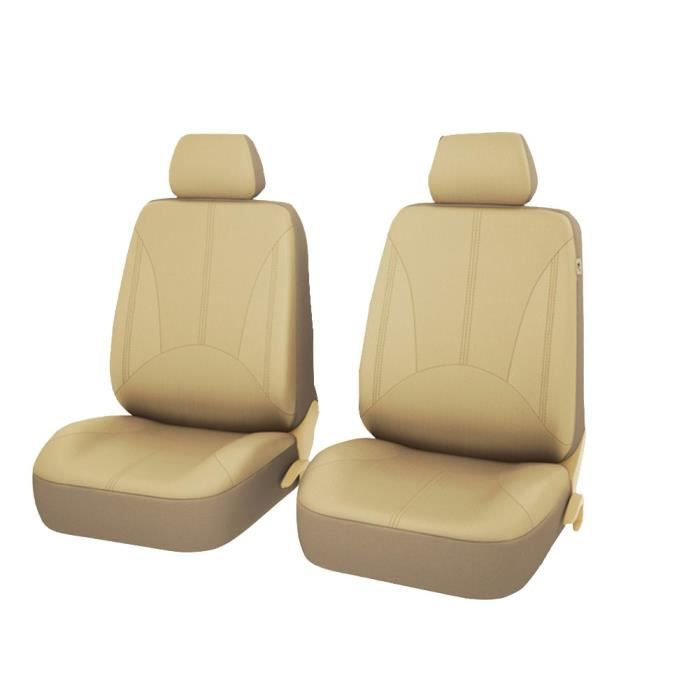 Housse siège universelle cuir PU pour voiture noir Beige marron 5