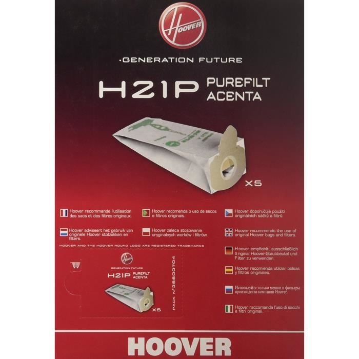 Sacs Aspirateur Hoover H21 – Lot de 5, Compatible Plusieurs Modèles - vue 3