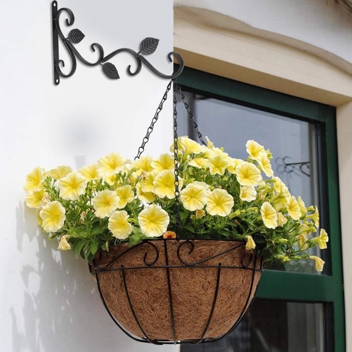Crochet Mural En Fer Forgé - 18 Cm, Pour Pots De Fleurs, Lanternes, Décorations | Idéal Pour Terrasse, Jardin, Intérieur