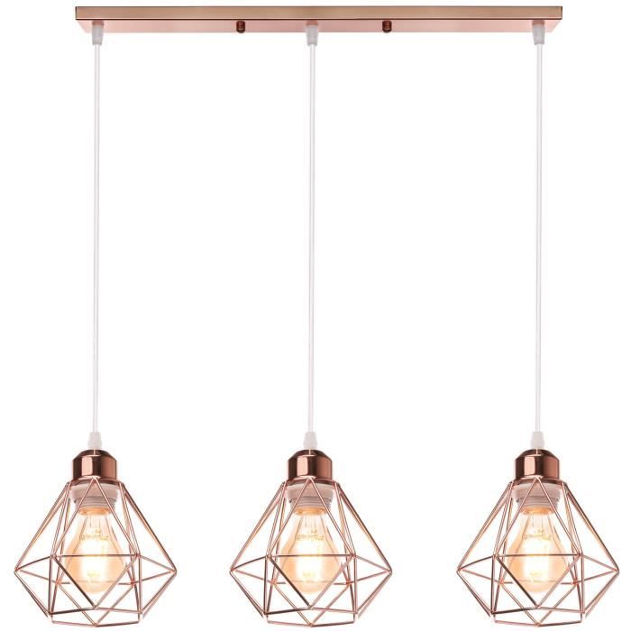 Lustre Industriel 3 Lampes Suspension Luminaire, Rétro Lustre