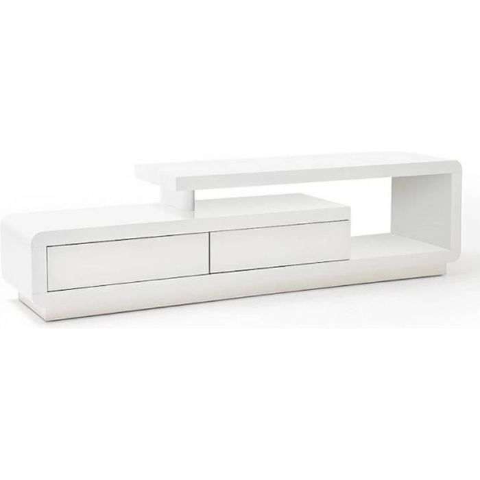 meuble tv - inside 75 - corto - blanc - design - bois - 170x40x45 cm