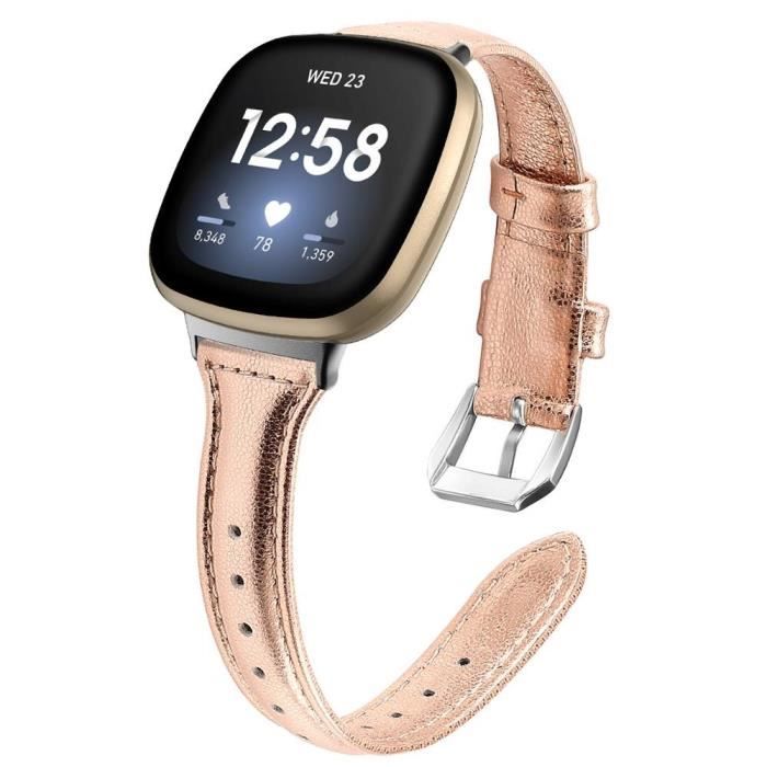 Bracelet cuir sales fitbit versa
