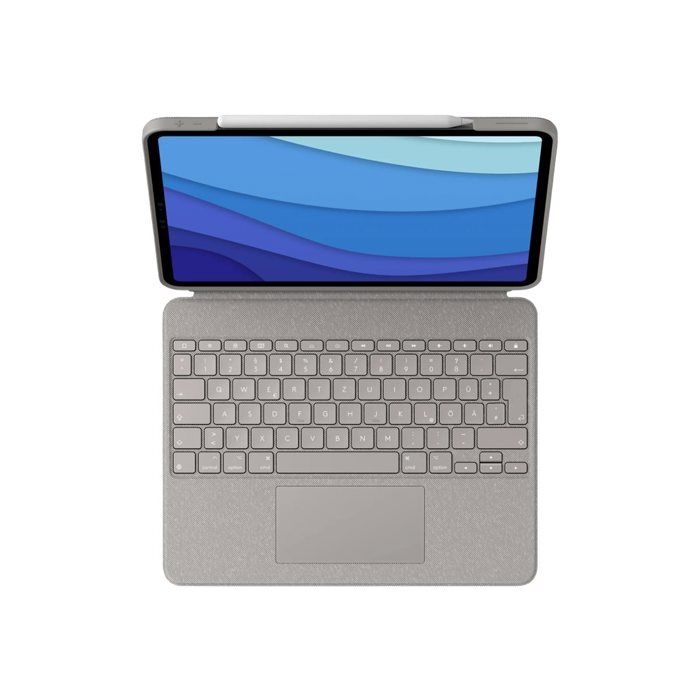 - Logitech - Logitech Combo Touch - Clavier et étui - avec trackpad - rétroéclairé - Apple Smart connector - QWERTZ - Allemand - s