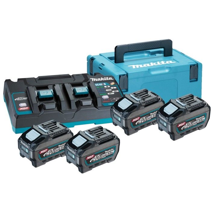Makita 40V Li ion MAX Set de 4 batteries 5.0Ah Chargeur Mbox 191U42 2 - vue 2