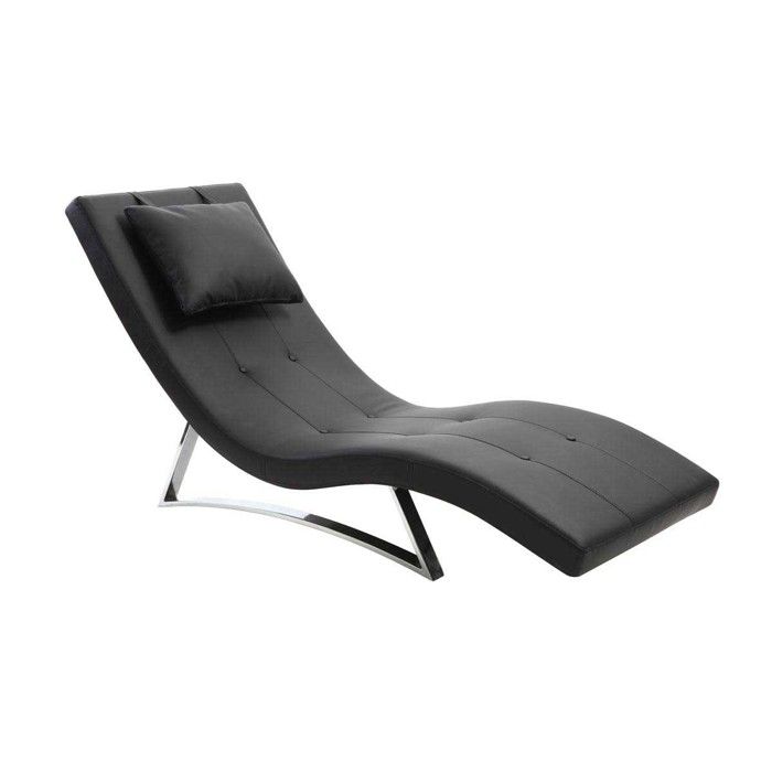 miliboo - chaise longue design noir monaco