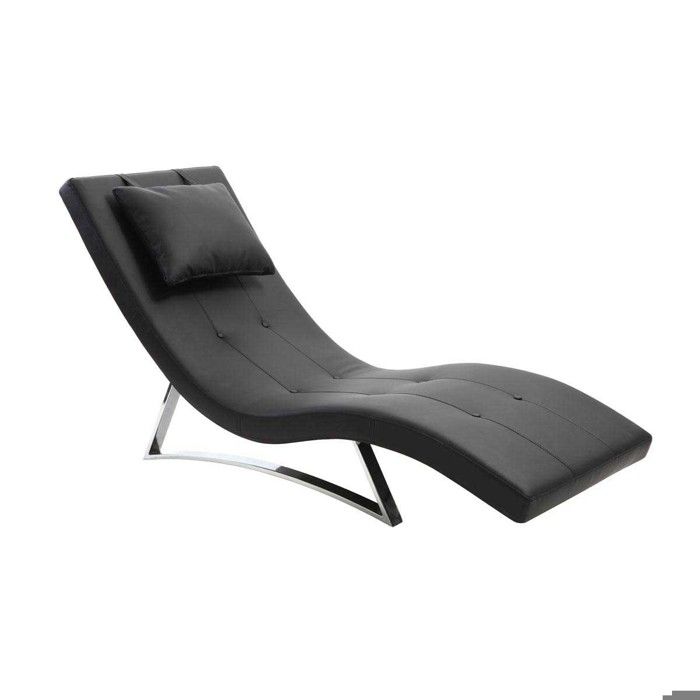 miliboo - chaise longue design noir monaco