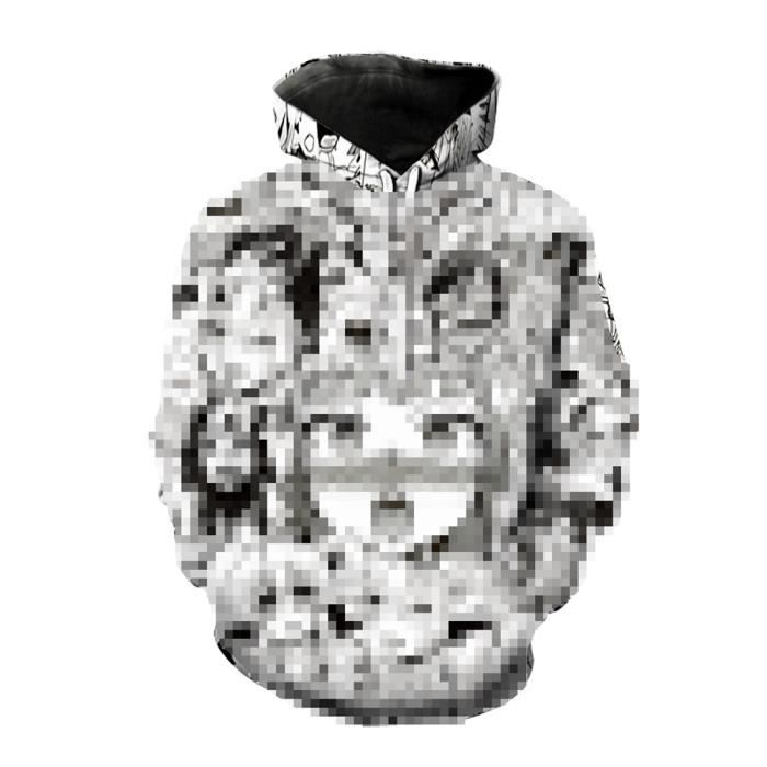 Sweat à Capuche Enfant HLXZMCVBT Impression 3D Requin - Manches Longues 95% Polyester - Taille Asian Fit