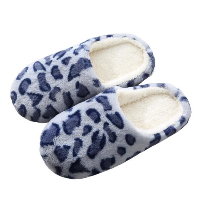 Chaussons Femme Confortables - Taille 37 (EU) / 5 (UK) - Gris Peluche - Neuf Sans Boîte