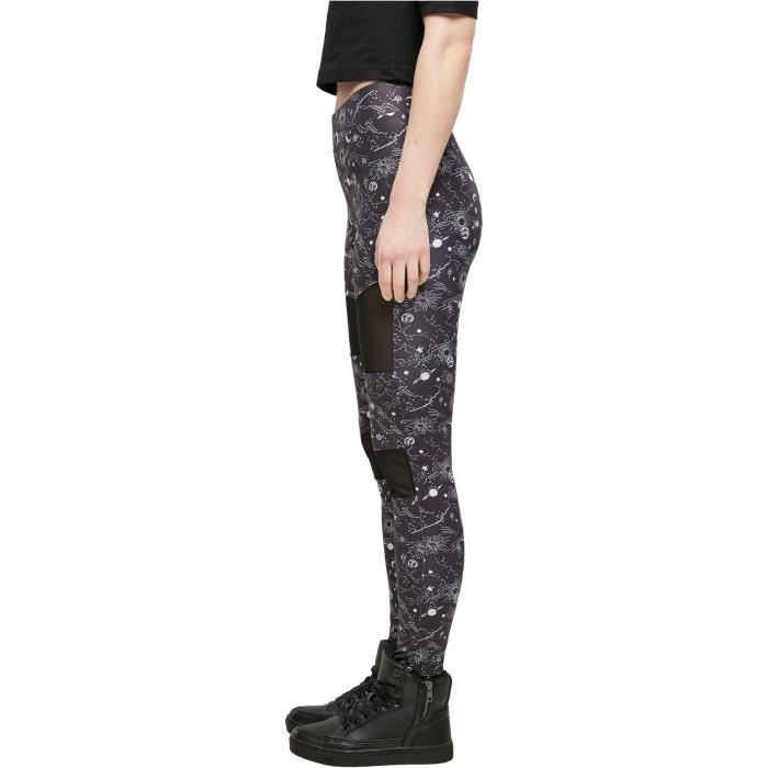 Legging femme imprim Urban Classics Tech Mesh AOP noir M