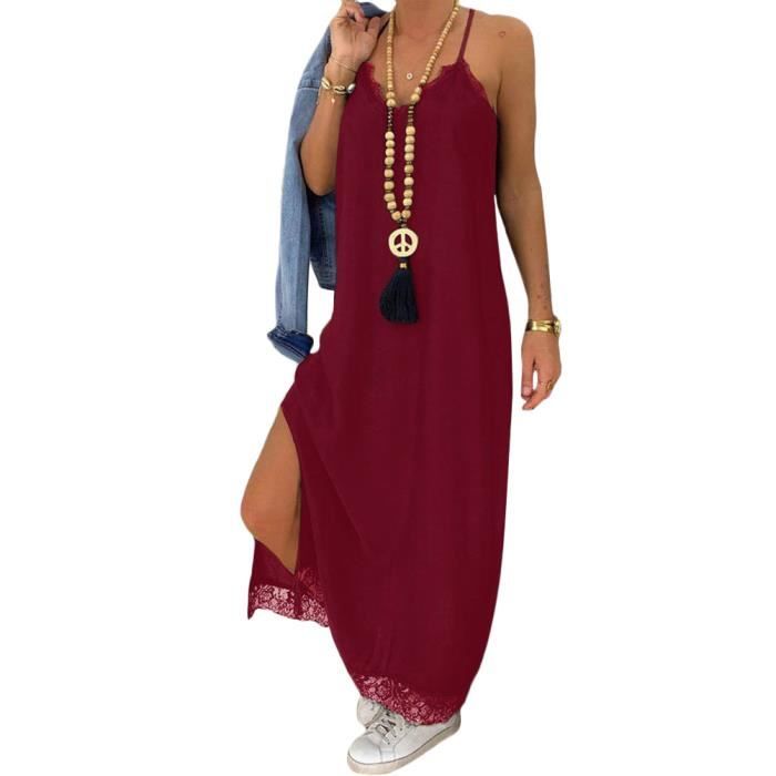 Robe Longue Maxi Femme Imprimé Crâne - Sans Manches, Ample, Fluide, Polyester - Bohême Plage été