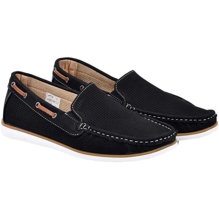 Mocassins Homme en Cuir Premium Doublure Cuir Semelle Type Bateau Confortable et Polyvalent Noir 6527 6527 noir Cdiscount Chaussures