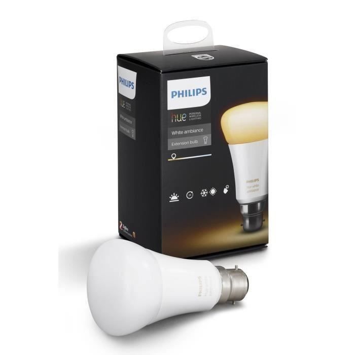 Ampoule LED Philips Hue E27 9,5W blanc chaud à froid