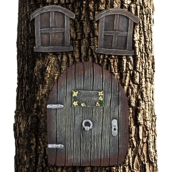 Delicacy Porte d'arbre Miniature Lueur dans L'obscurité Fées de Couchage Porte et Fenêtres Décoration pour Arbres Cour Art Jardin 
