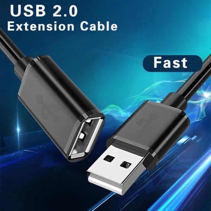 CABLE RALLONGE USB 2.0 A MALE VERS USB 2.0 A FEMELLE POUR CHARGE TRANSFERT