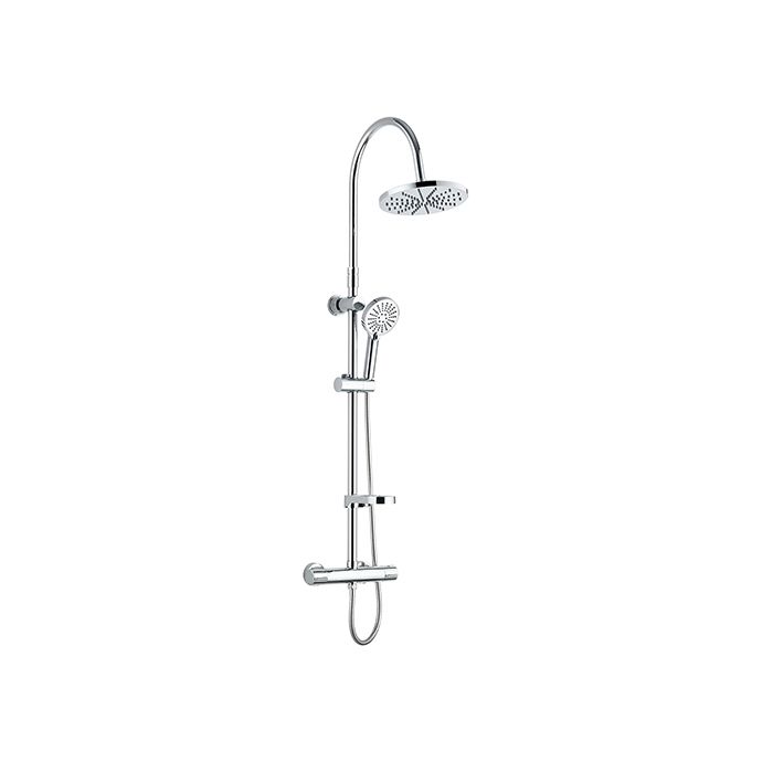 Barre de douche ROUSSEAU sans robinet - Chromé - Diamètre 25mm