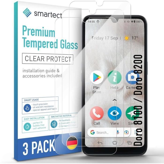 Coque pour Doro 8100 (6,1) Cover Verre Trempé, WXPPJ Bumper Case