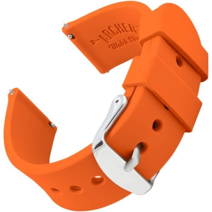 Bracelet de montre à fixation rapide en silicone bleu 20 mm | En stock ! | Fawler