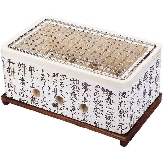 Barbecue Style Japonais Portable - Poêle à Charbon Ou éthanol - Design Avec Trou D’huile, Antiadhésif, Facile à Nettoyer