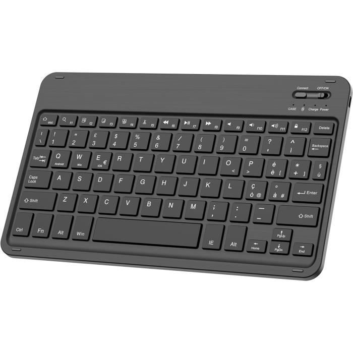 Étui Clavier Bluetooth Pour Redmi Pad Pro 12.1 2024 - Clavier Italien Amovible, Support Multi-angle, Protection Complète, Design Noir