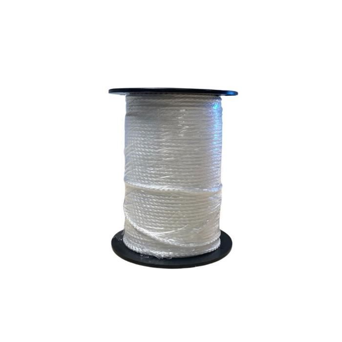 WERKA PRO Tresse Polypropylène Ø6 Mm – 100 M Blanc – Résistance 310 Kg – Corde Tressée Robuste Pour Bricolage, Nautisme & Jardin