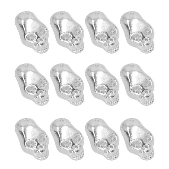 SUPERFINDINGS 12 Sets Rivets Tête De Mort 3 Couleurs - Clous Punk Pour Cuir Et Vêtements