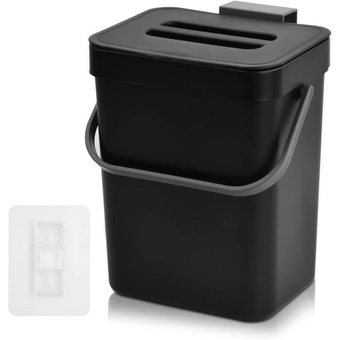 Poubelle De Table Avec Couvercle - Double Couche, ABS/PP, Pour Bureau Ou Cuisine (22,5 Cm) !