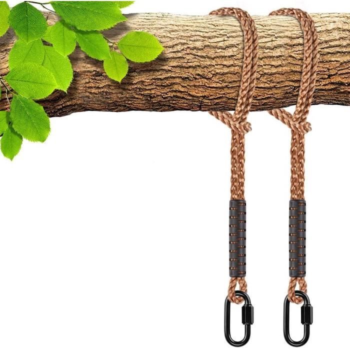 SELEWARE Lot de 2 balançoires de rechange pour enfants avec corde réglable pour une utilisation en intérieur et en extérieur, design élégant, support de 226,8 kg, noir