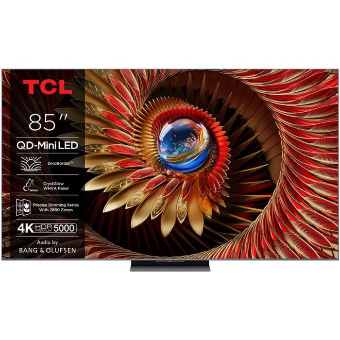 TV QD Mini LED Tcl 85C89K 215 cm 4K UHD 2025 Aluminium brossé
