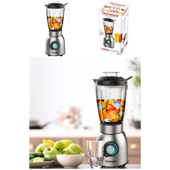 Techwood Blender - INOX - 1500 W - 1 5 L - 2 vitesses + impulsions